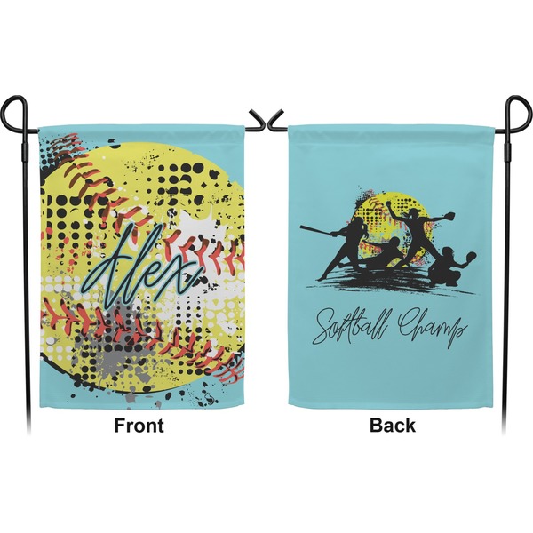 Softball Garden Flag - Double Sided Front and Back