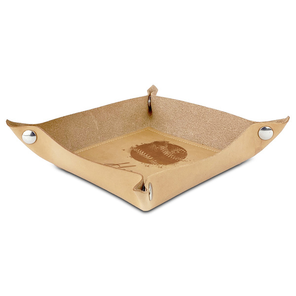 Softball Genuine Leather Valet Trays - ANGLE (folded)