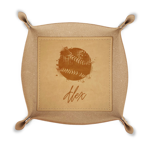Custom Softball Genuine Leather Dice Tray (Personalized)