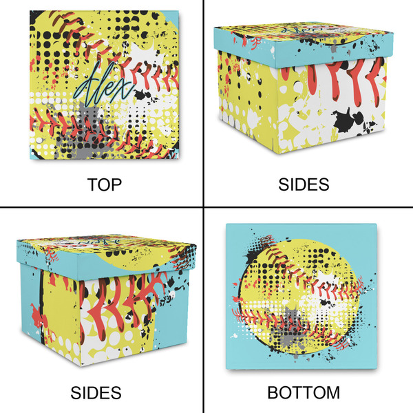 Softball Gift Boxes with Lid - Canvas Wrapped - Large - Approval