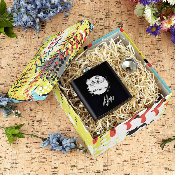 Softball Gift Boxes with Lid - Canvas Wrapped - Large - In Context