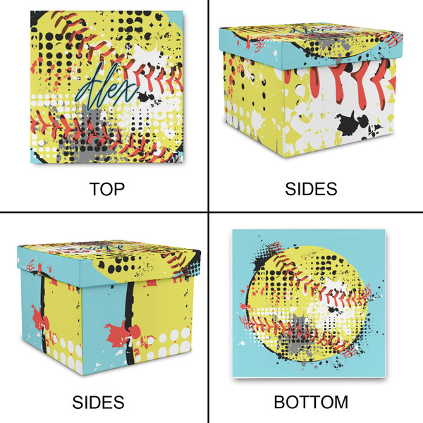 Softball Gift Boxes with Lid - Canvas Wrapped - Medium - Approval