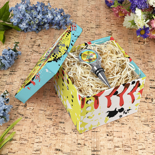 Softball Gift Boxes with Lid - Canvas Wrapped - Medium - In Context