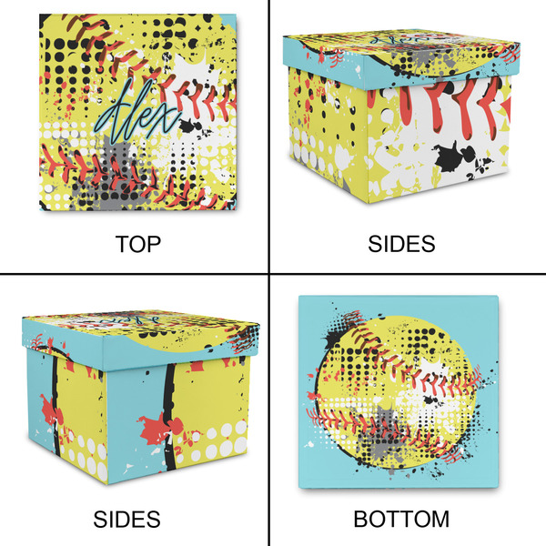 Softball Gift Boxes with Lid - Canvas Wrapped - Small - Approval