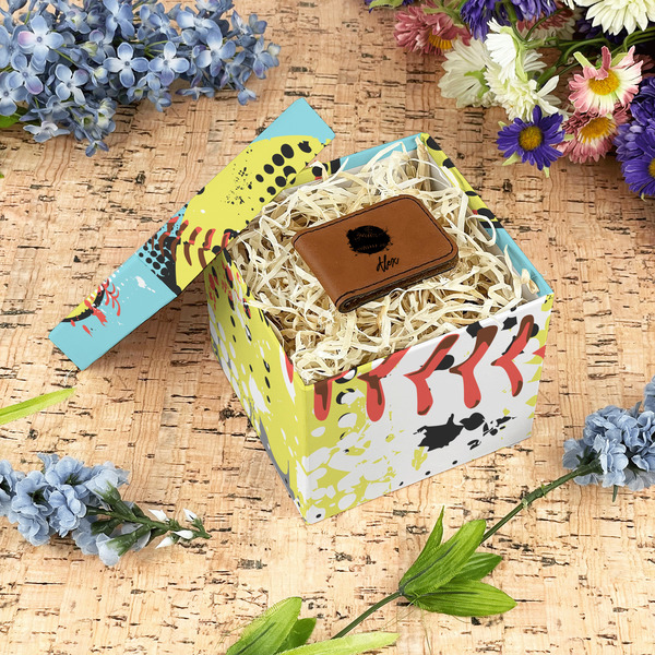 Softball Gift Boxes with Lid - Canvas Wrapped - Small - In Context