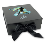 Softball Gift Box with Magnetic Lid - Black (Personalized)