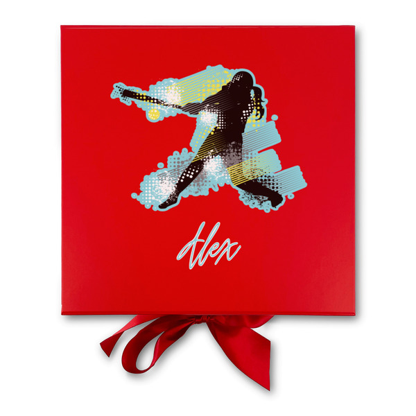 Softball Gift Boxes with Magnetic Lid - Red - Approval
