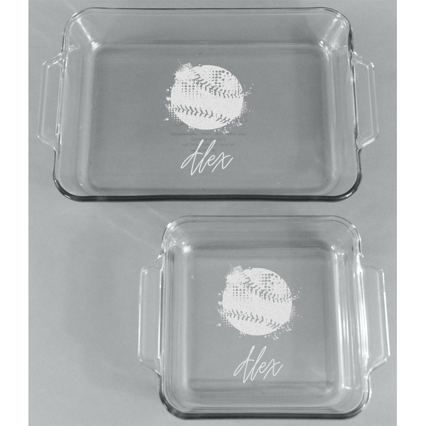 Softball Glass Baking Dish Set - FRONT