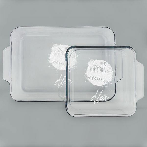Softball Glass Baking Dish Set - MAIN (set)