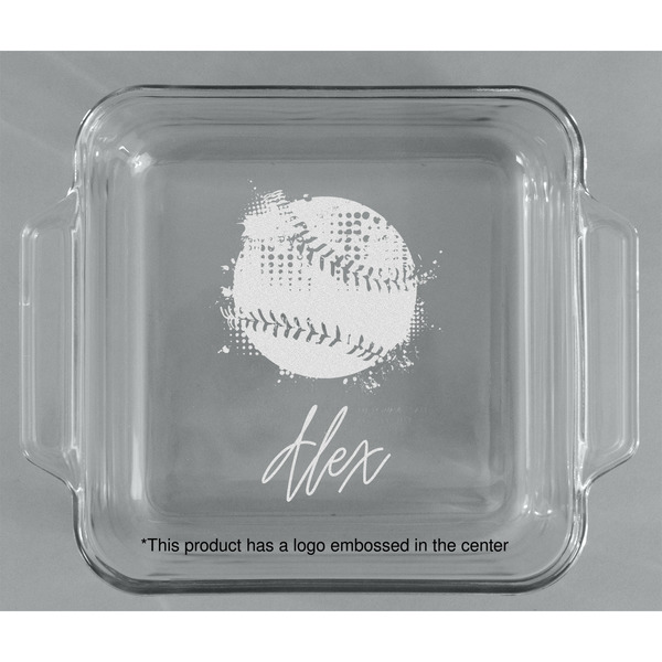 Softball Glass Cake Dish - APPROVAL (8x8)