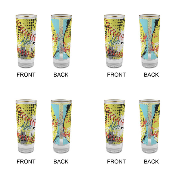 Softball Glass Shot Glass - 2 oz - Set of 4 - APPROVAL