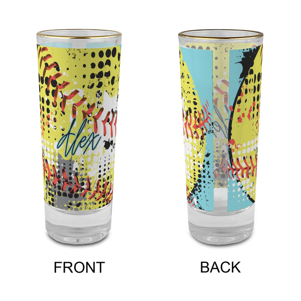 Softball Glass Shot Glass - 2 oz - Single - APPROVAL
