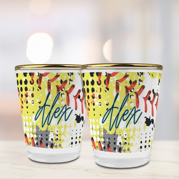 Softball Glass Shot Glass - with gold rim - LIFESTYLE