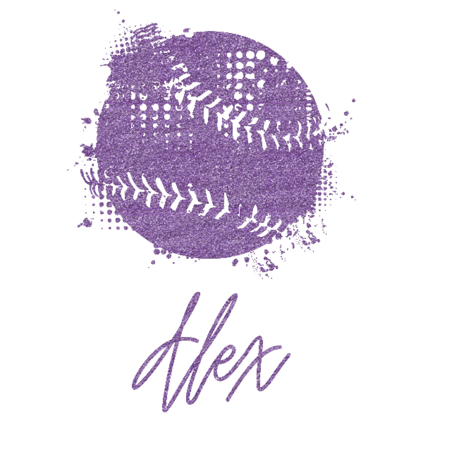 Softball Glitter Sticker Decal Up to 20"X12" (Personalized