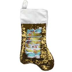 Softball Reversible Sequin Stocking - Gold (Personalized)