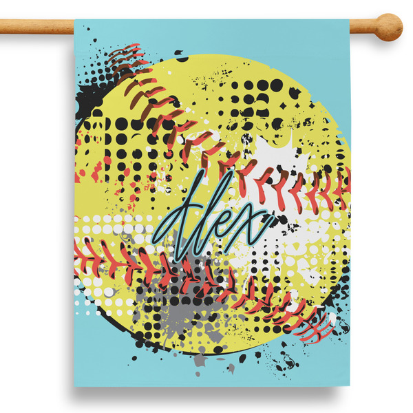 Custom Softball 28" House Flag (Personalized)