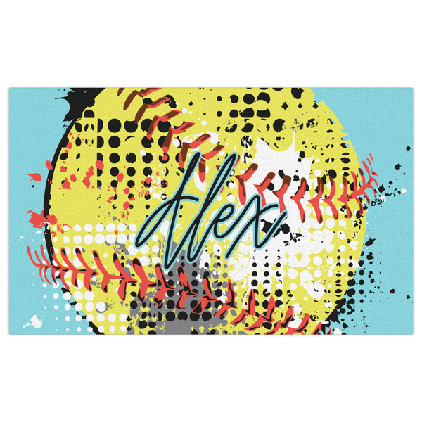 Softball Indoor / Outdoor Rug - 3'x5' - Front Flat