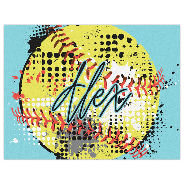 Softball Indoor / Outdoor Rug - 6'x8' - Front Flat
