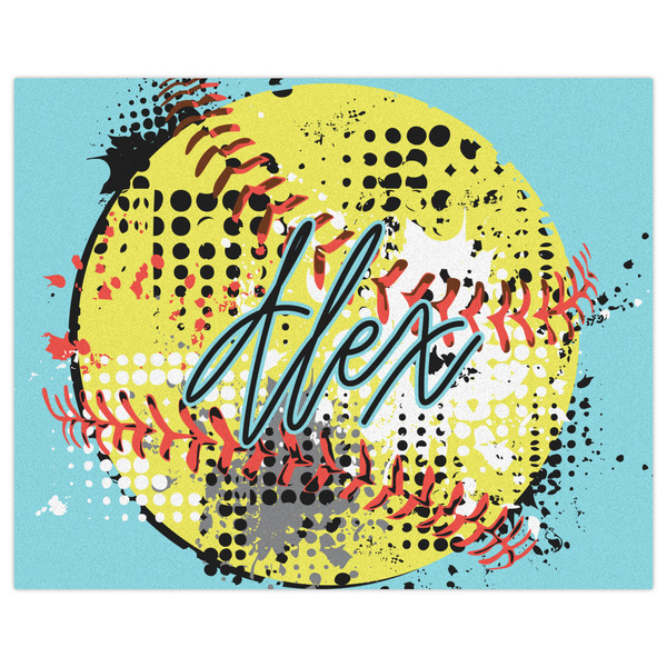 Softball Indoor / Outdoor Rug - 8'x10' - Front Flat