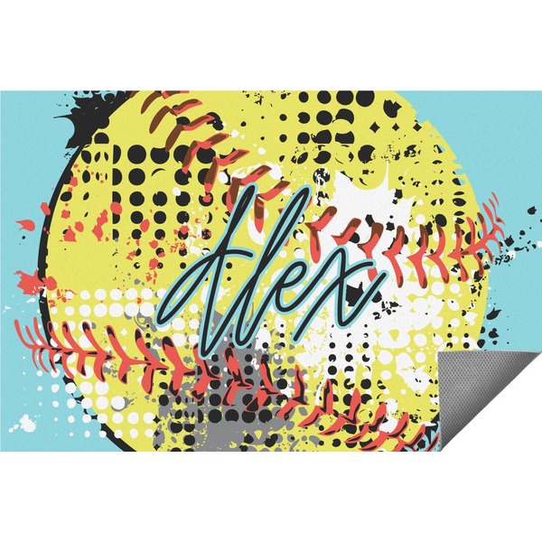 Custom Softball Indoor / Outdoor Rug - 2'x3' (Personalized)