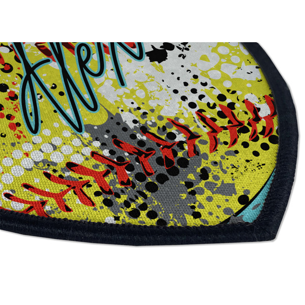 Softball Iron on Shield 3 Detail