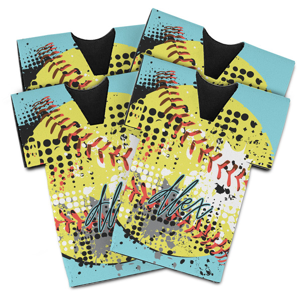 Softball Jersey Bottle Cooler - Set of 4 - MAIN (flat)