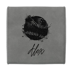 Softball Jewelry Gift Box - Engraved Leather Lid (Personalized)