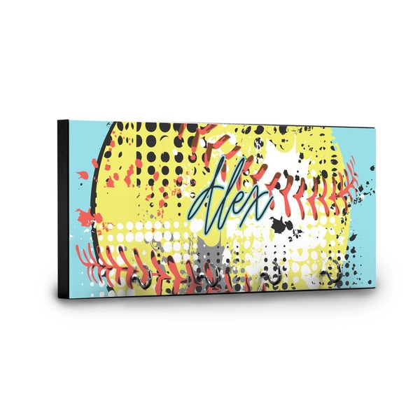 Softball Key Hanger - Front View with Hooks