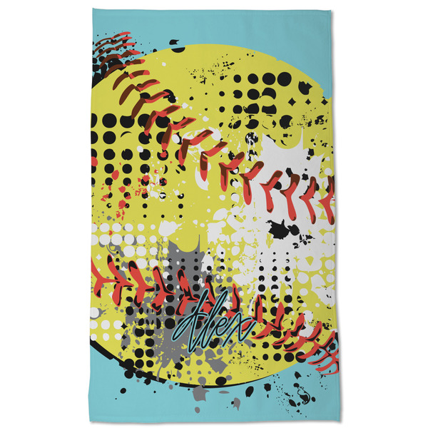 Softball Kitchen Towel - Poly Cotton - Full Front