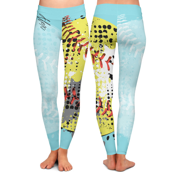 Softball Ladies Leggings - Front and Back