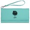Softball Ladies Wallet - Leather - Teal - Front View