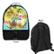 Softball Large Backpack - Black - Front & Back View