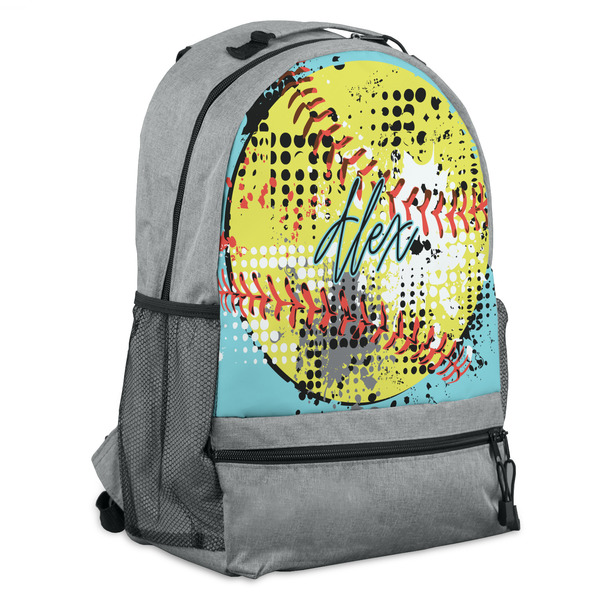 Custom Softball Backpack - Grey (Personalized)
