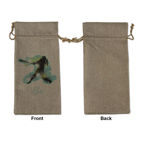 Softball Large Burlap Gift Bags - Front Approval