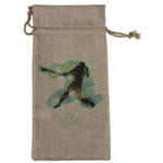 Softball Large Burlap Gift Bag - Front (Personalized)