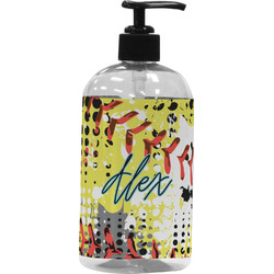 Softball Plastic Soap / Lotion Dispenser (16 oz - Large - Black) (Personalized)