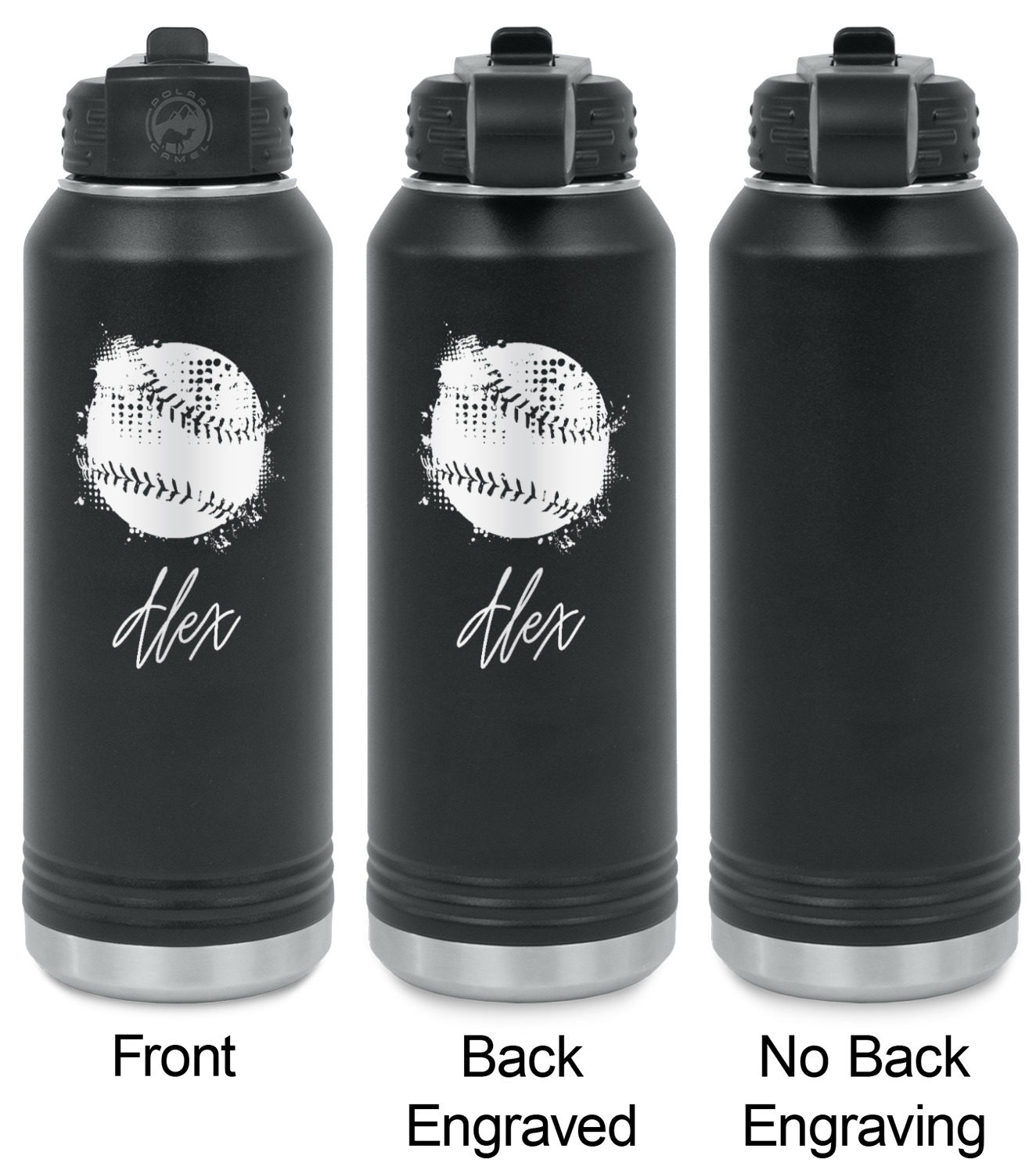 Softball Water Bottles Laser Engraved (Personalized) YouCustomizeIt