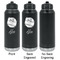 Softball Laser Engraved Water Bottles - 2 Styles - Front & Back View