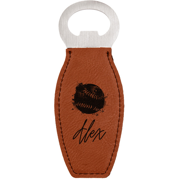 Custom Softball Leatherette Bottle Opener (Personalized)