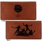 Softball Leather Checkbook Holder Front and Back