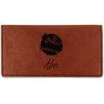Softball Leatherette Checkbook Holder (Personalized)