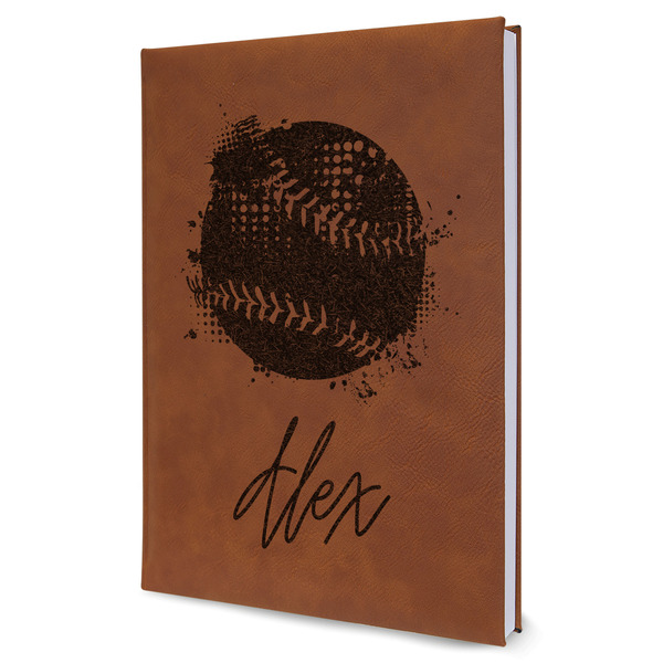 Custom Softball Leather Sketchbook - Large - Single Sided (Personalized)
