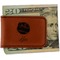 Softball Leatherette Magnetic Money Clip - Front