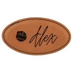 Softball Leatherette Oval Name Badge with Magnet (Personalized)