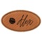 Softball Leatherette Oval Name Badges with Magnet - Main