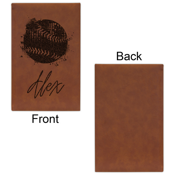 Softball Leatherette Sketchbooks - Small - Single Sided - Front & Back View