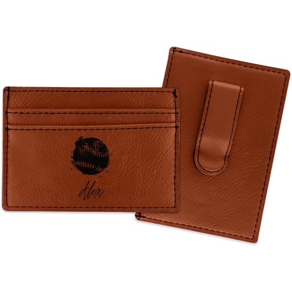 Custom Softball Leatherette Wallet with Money Clip (Personalized)
