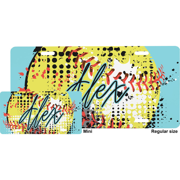 Softball License Plate (Sizes)