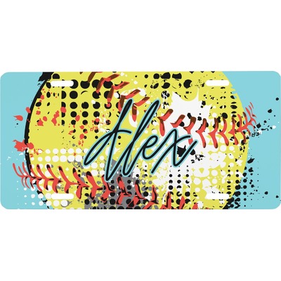 Softball Front License Plate (Personalized)