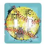 Softball Light Switch Cover (2 Toggle Plate)
